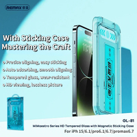 Remax GL-81 Tempered Glass For iphone Phone For iPhone 15 15Pro 15Pro Max Magnetic Dust Free Cabin HD Tempered Film 2-Pack