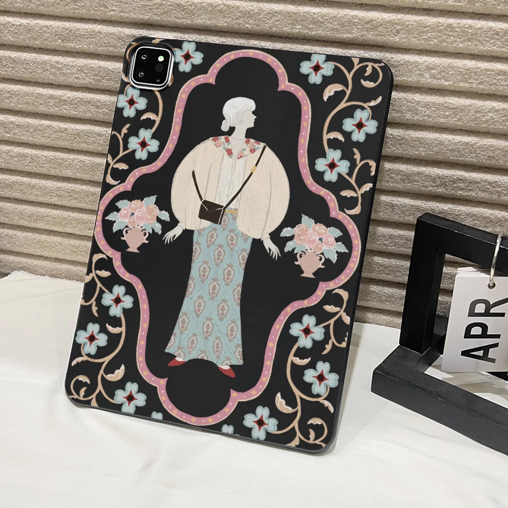 Vintage Lady Floral Tablet Case for Samsung Galaxy Tab S12 S11 Ultra 14.6inch S9 FE S12 Plus 12.4 inch A8 10.5 inch S10 S6 Lite