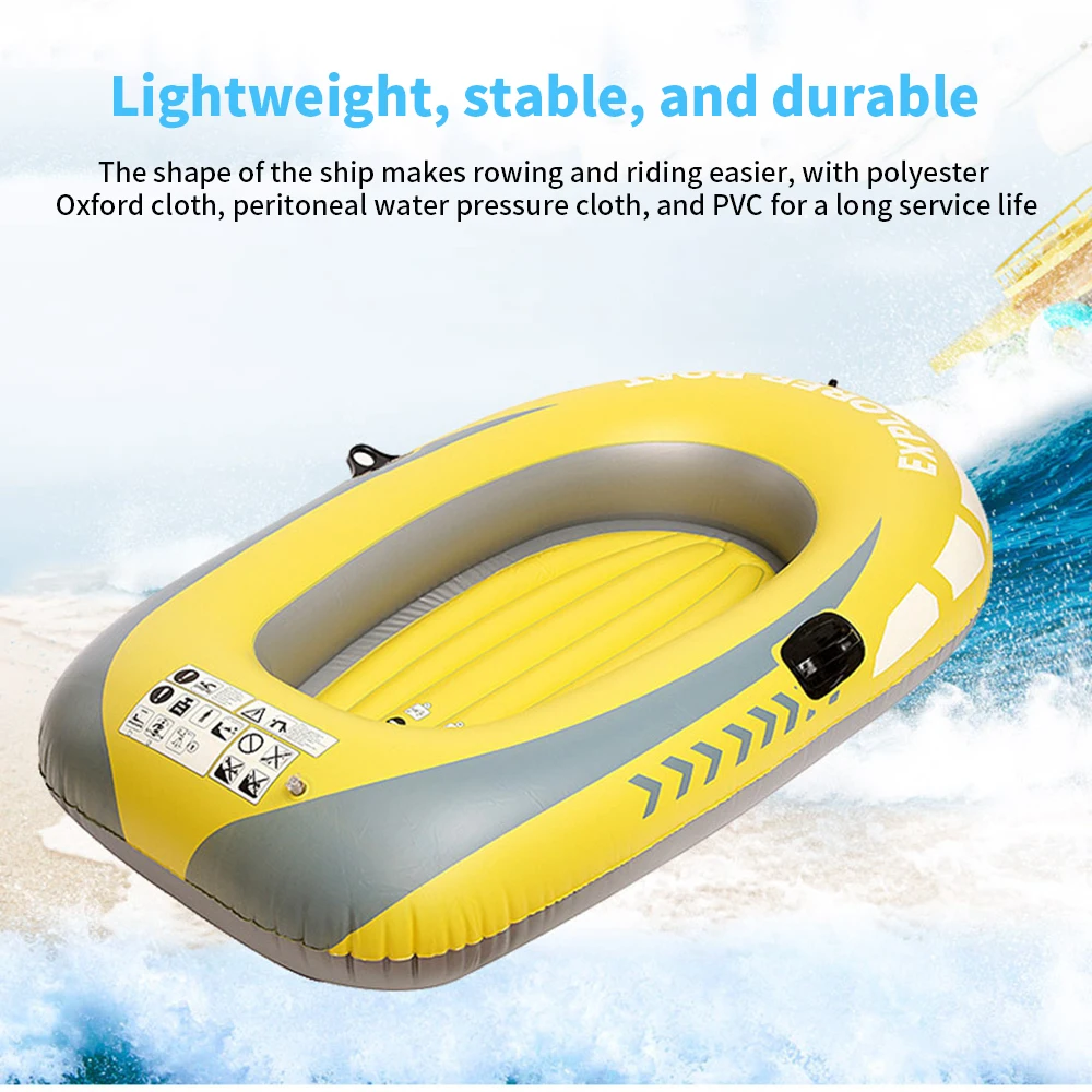 

PVC Inflatable Kayak Rowing Blow UP Canoe Wear Resistant Heavy Duty Air Boat Canoe With Two Paddle Handle Mounts