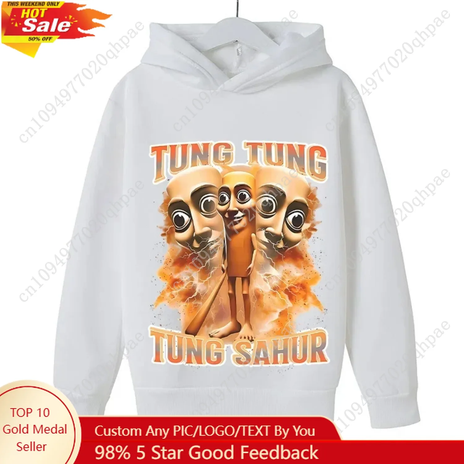 

Italian Brainrot Tralaero Tralala fun print children's hooded sweatshirt boys and girls autumn and winter casual long-sleeved to