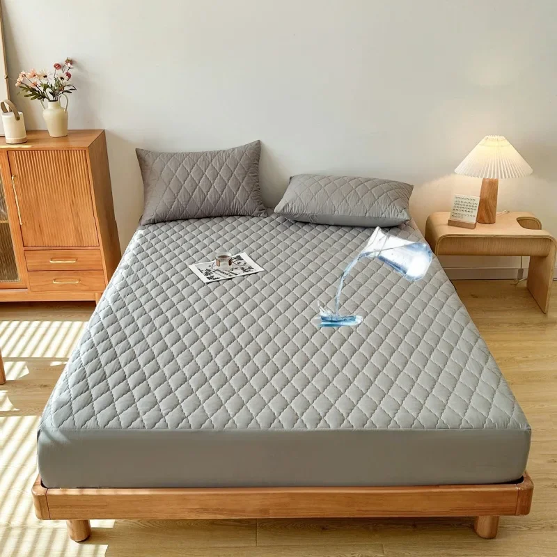 

"Dual-Layer Waterproof Fitted Sheet - OEKO-TEX Certified Cotton Top + Silent Backing, Anti-Slip & Temperature Regulating