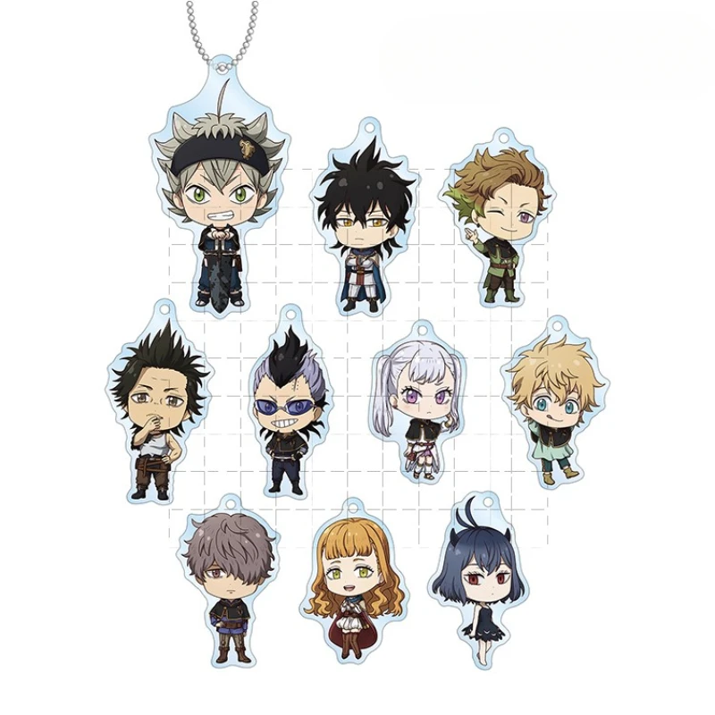 Game Yuno Yami Sukehiro Noell Silva Noelle Finral Roulacase Vanessa Keychain Doll Anime Acrylic Keyring Pendant for Gift