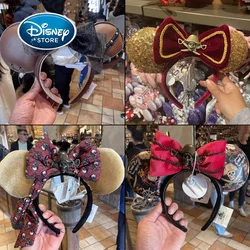 Disney Pirates of the Caribbean Minnie Headband Shanghai Disneyland Pirate Series Headband PU+Sequin Hair Accessory Headwear