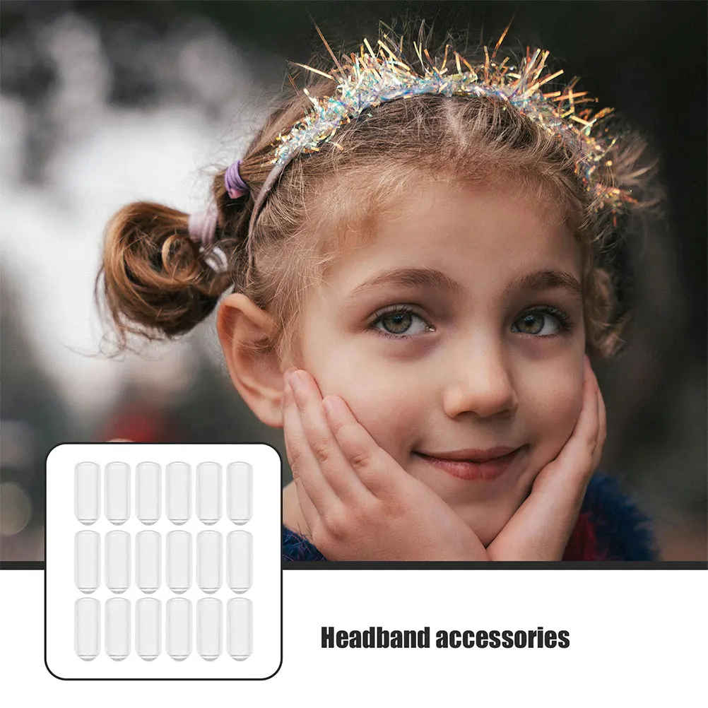 

200pcs Headband End Caps Replacement Transparent Rubber Boot Cover for 6mm Hairband Accessories Protectors DIY Crafting