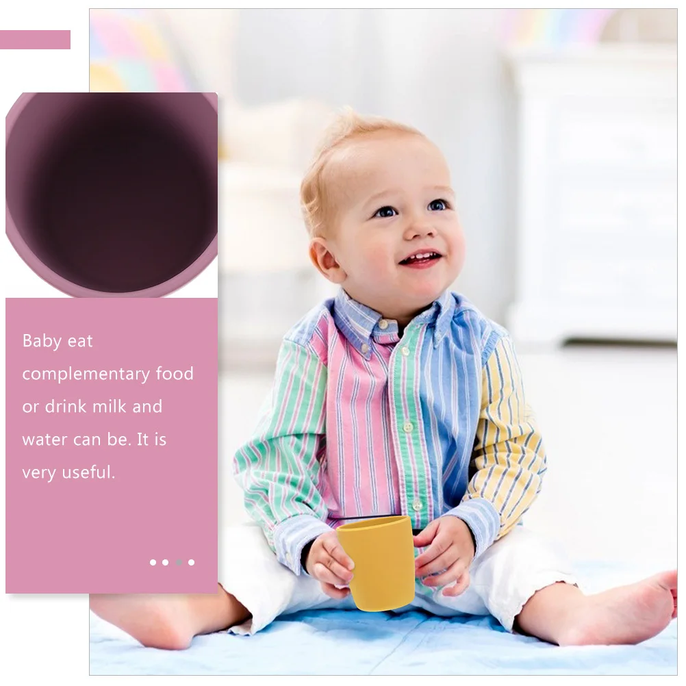 

2pcs Silicone Baby Toddler Drinking Training Baby Food Supplement Durable High Temperature Resistant Practical Infant Learning