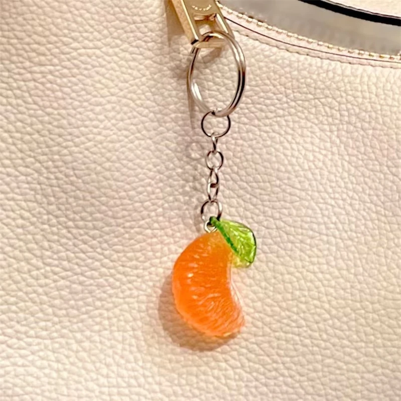 Tangerine /Mandarin KeyChain - Food/ Fruit/ Refreshing Orange Piece Realistic Key Chain