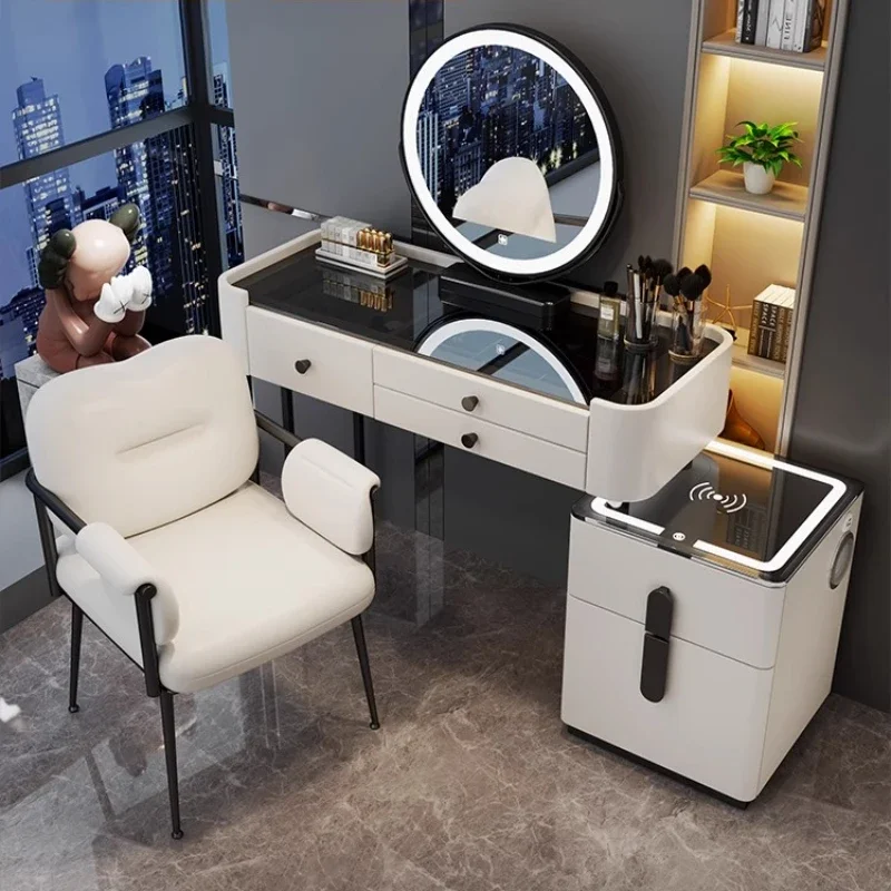 

Деревянный туалетный столик для женского макияжа с зеркалом, туалетный столик для спальни, удобный домашний парик, мебель для комнаты