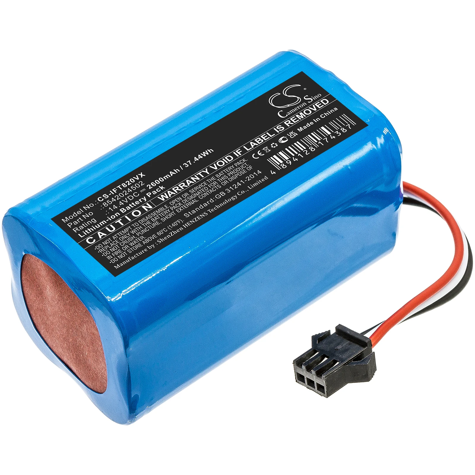 

Li-ion Vacuum Battery for Deik,14.4V,2600mAh,MT820 Hovo 700 Hovo-700-1703,8542024502