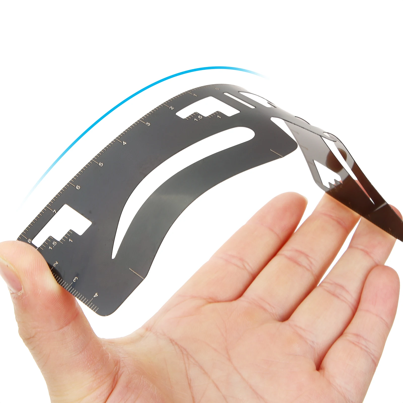 

2Pcs Eyebrow Shaping Ruler Stainless Steel Flexible Tools Makeup Experts Beginners Brow Stencil Template Measuring Position