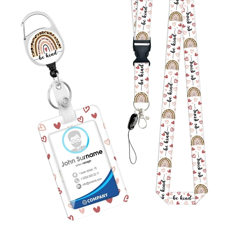 Name Card Holder and Lanyard Print Retractable Badge Reels for Doctor Nurse Y9RF