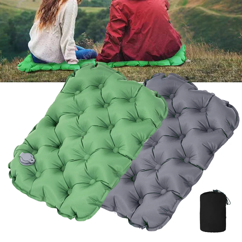 Outdoor Inflatable Sitting Pad camping picnic mat cushion Lightweight foldable TPU waterproof Air seat for Hiking Backpacking