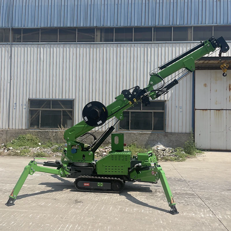 Hydraulic Spider Crane Compact Mini Crane Electric Remote Control Construction Lifting Equipment Machine