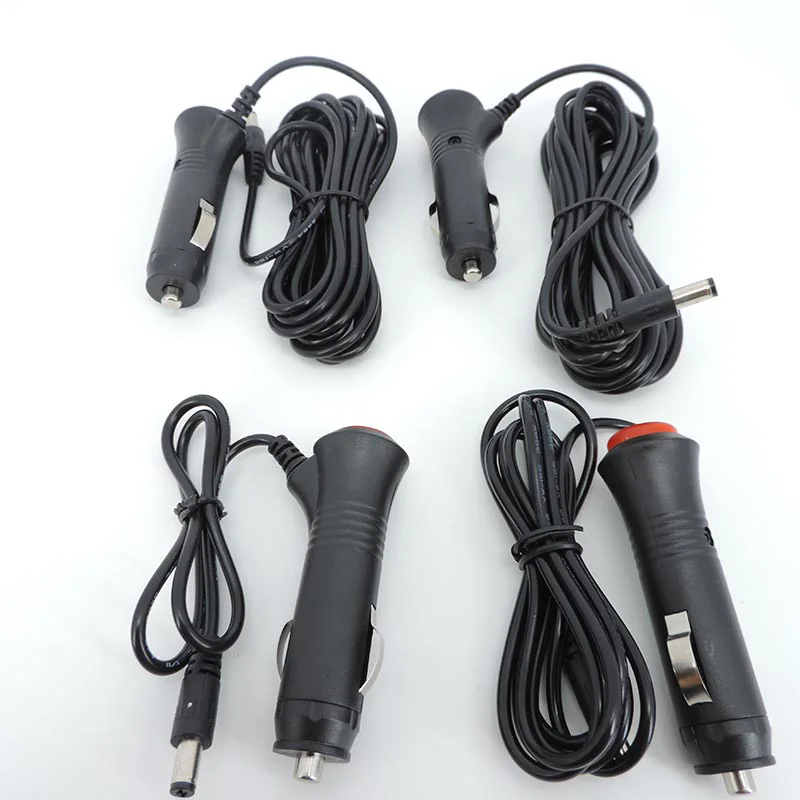 Ładowarka samochodowa DC 12V 24V Zapalniczka Przedłużacz kabla zasilającego Przełącznik przewodu do monitora samochodowego Kamera 2.1x5.5mm 0.5m-5m — zdjęcie 5