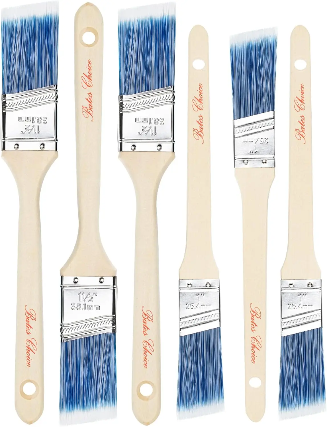 

Angle Paint Brushes Set, 1" & 1.5" Wood Handle Brushes for Walls Furniture