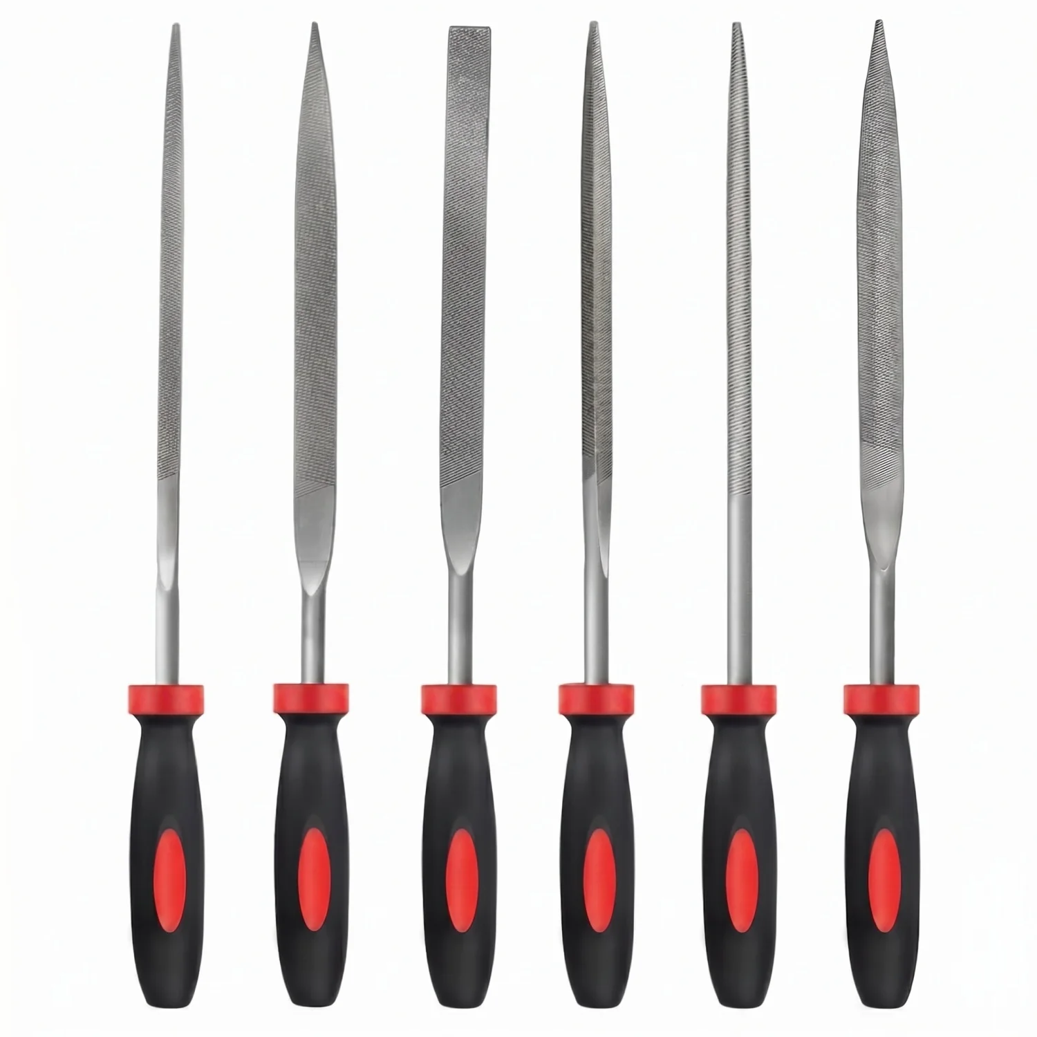 6PCS Metal Needle File Set Small Precision Mini Files Kit for Deburring Shaping Smoothing Metal Wood Plastic Ergonomic Handle