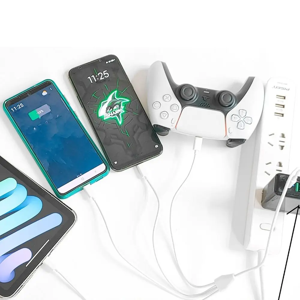 

Splitter Cable Charging Cable Multi 4 In 1 USB To 4 Port Type C Cable Charger Cable Type C To 4 Type C Wire Power Supply Cord