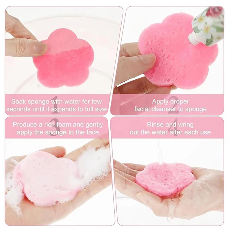 20PCS/Box Compressed Facial Sponges Cosmetic Hydrotherapy Sponge Spa Face Pads For Daily Cleansing Makeup Removal Exfoliation