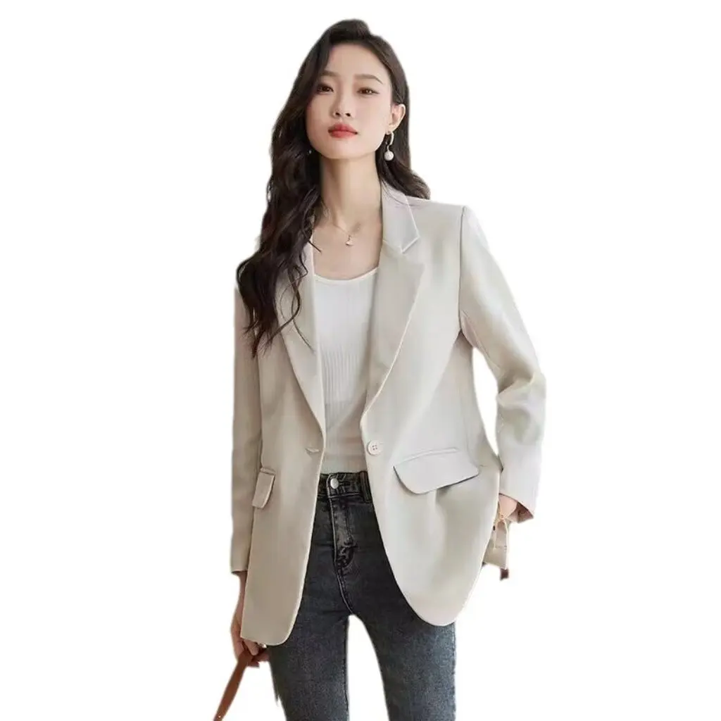 

Women's Small Pink Suit Jacket Spring Autumn Korean Style Design Split Sense Top