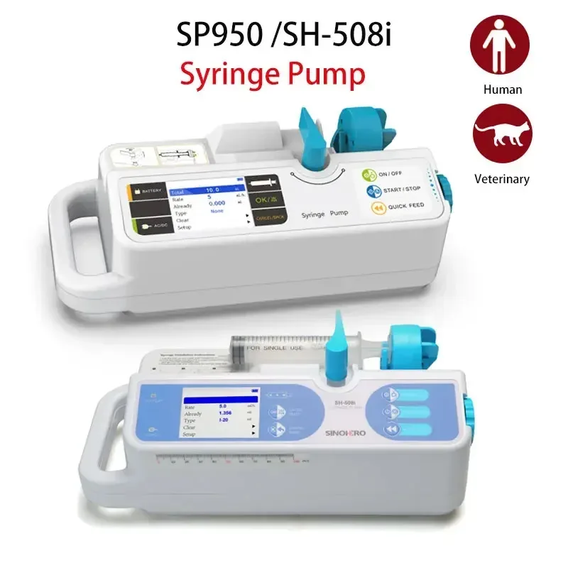 

SH-508i Veterinary Syringe Pump Single Channel Color Large LCD Display Real-time Alarm Electric Medical Infusion Pump
