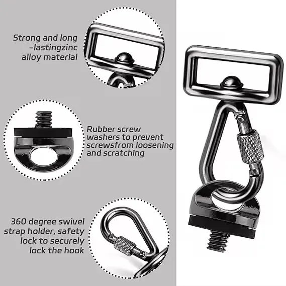 Camera Neck Strap Screw Holder Carabiner Hook Quick Release Set for Nikon Sony DSLR Cameras Neck Shoulder Strap Sling Accessory