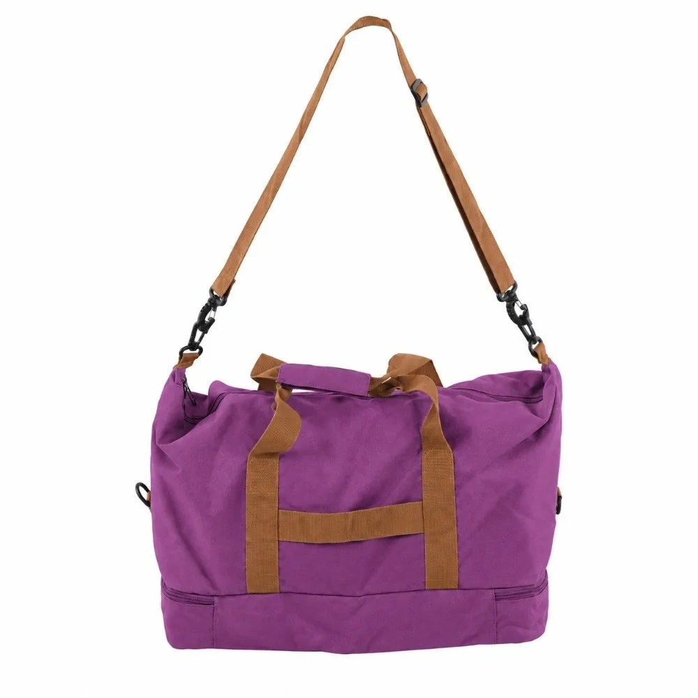 Portable Dry Wet Separated Travel Duffel Bag Oxford Cloth Adjustable Strap Gym Case Personal Item Pouch Camping