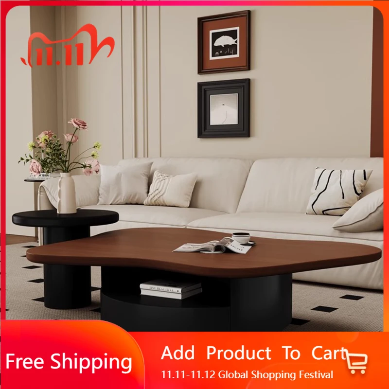 

Designer Nordic Coffee Table Minimalist Drawers Aesthetic Decoration Coffee Table Modern Wood Mesa Auxiliar Salon Furniture