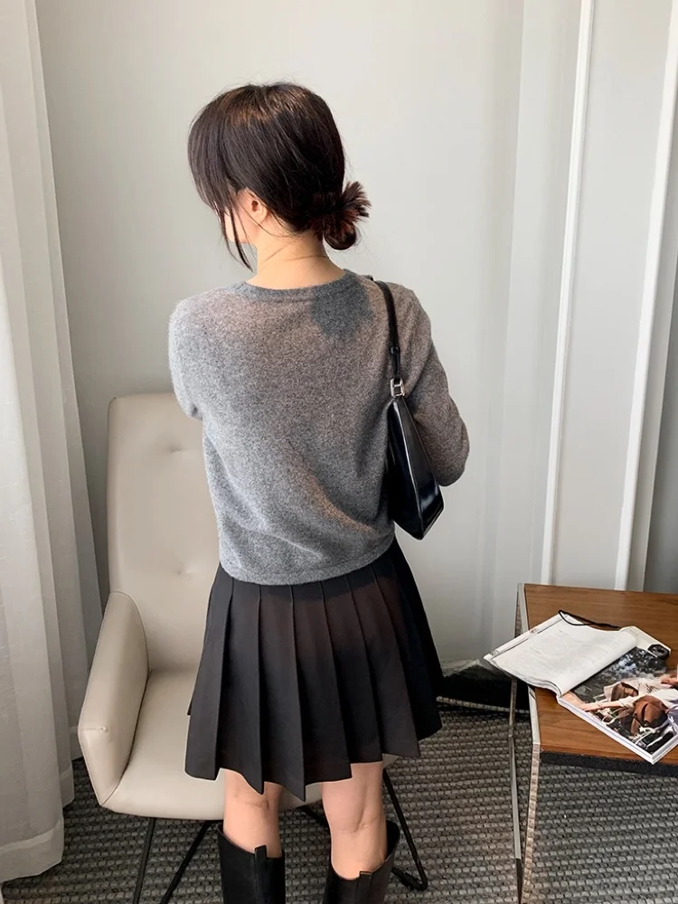 THOEY CHEN Luxury Pure Camere Long Sve round Ne Pullover Sweater Women's Faion Bow Tie Decoration Comfortable Fit