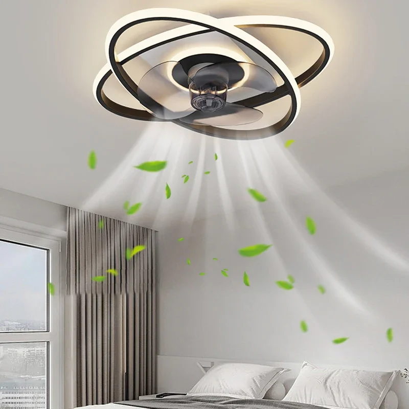 Modern simple Remote Control Ceiling Fan 6 wind speed with Light Smart Silent Electric Fans lamp for Bedroom Study Living room