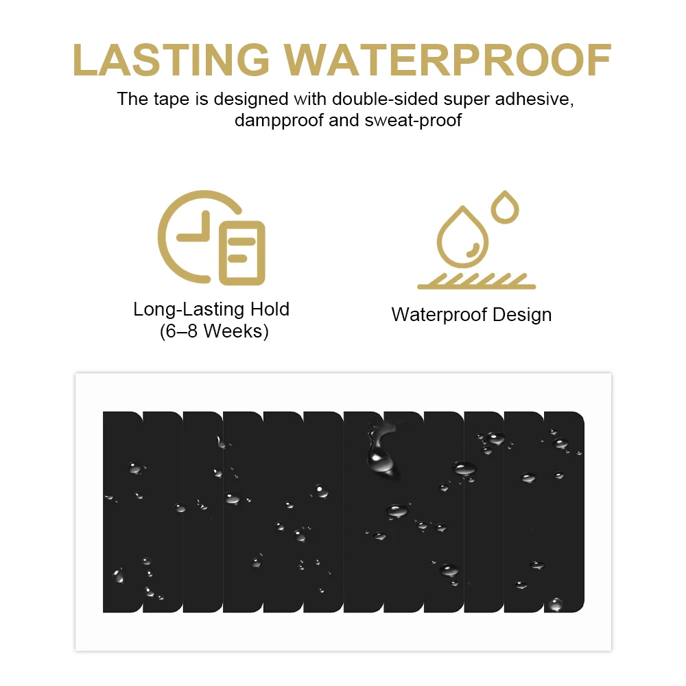 Hair Want Dubbelzijdige haarverlengingstape 4 cm x 0,8 cm Zelfklevende vervangingstape 120 voorgesneden tabbladen Tape voor tape-in extensions