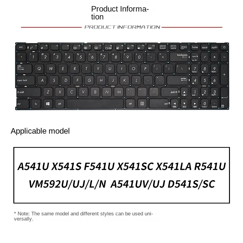 replace suit for ASUS A541U X541S F541U VM592U X541SC X541LA R541U Laptop keyboard