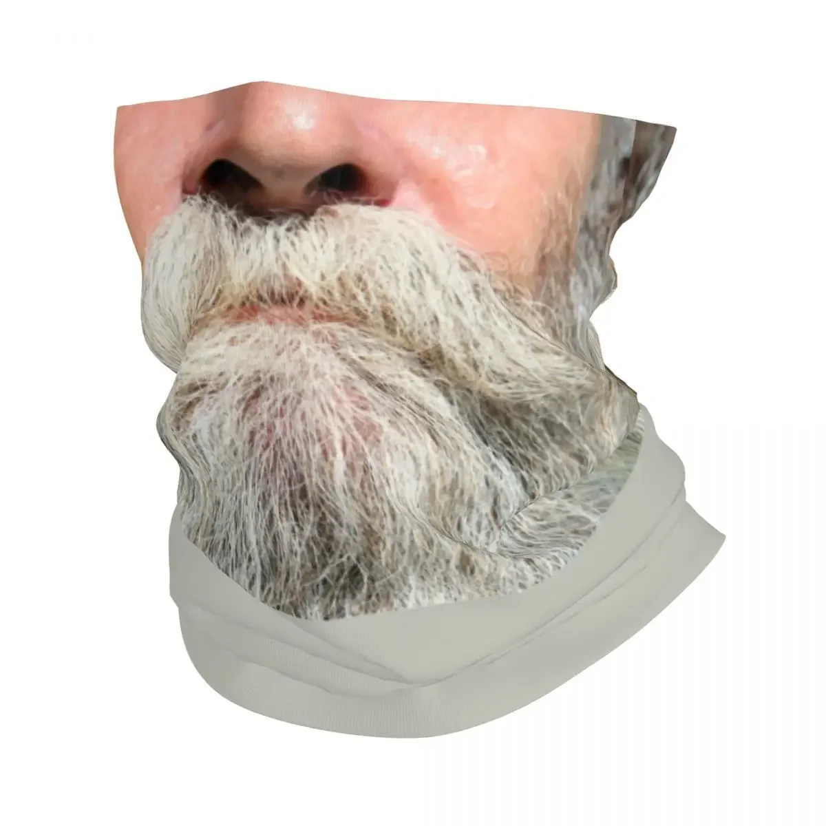 Funny Gray Long Beard Bandana Neck Warmer Men Women Winter Ski Hiking Scarf Gaiter Moustache Facial Hair Face Cover