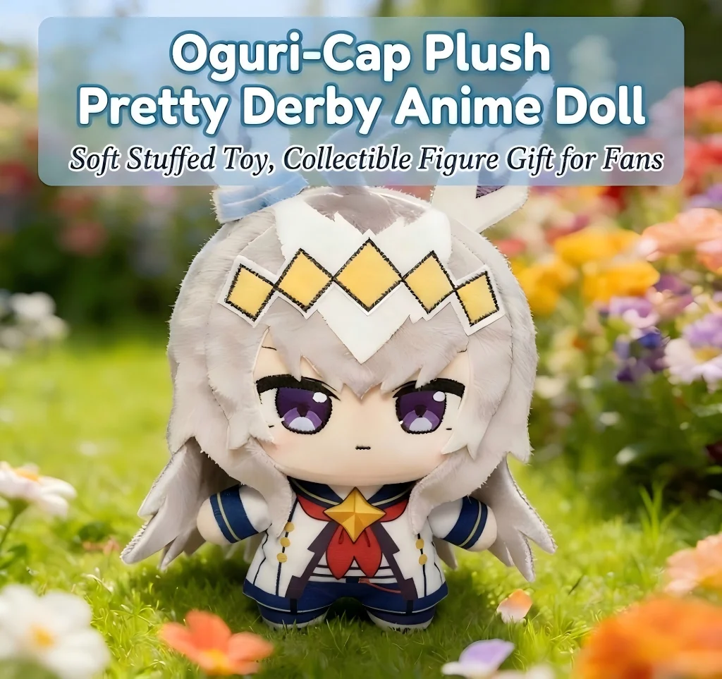 10 cm große Kawaii Uma Musume Plüschtiere, Oguri-Cap Plüsch-Pretty Derby Anime-Puppe, weiches Stofftier, Sammlerfigur, Geschenk für Kinder – Detail 2