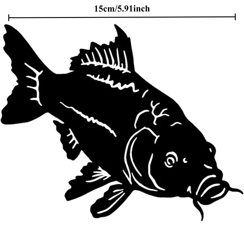 1pc Carp Fish Silhouette Self Adhesive Vinyl Car Sticker Fishing Decal for Motorcycle Wood Metal Ceramic