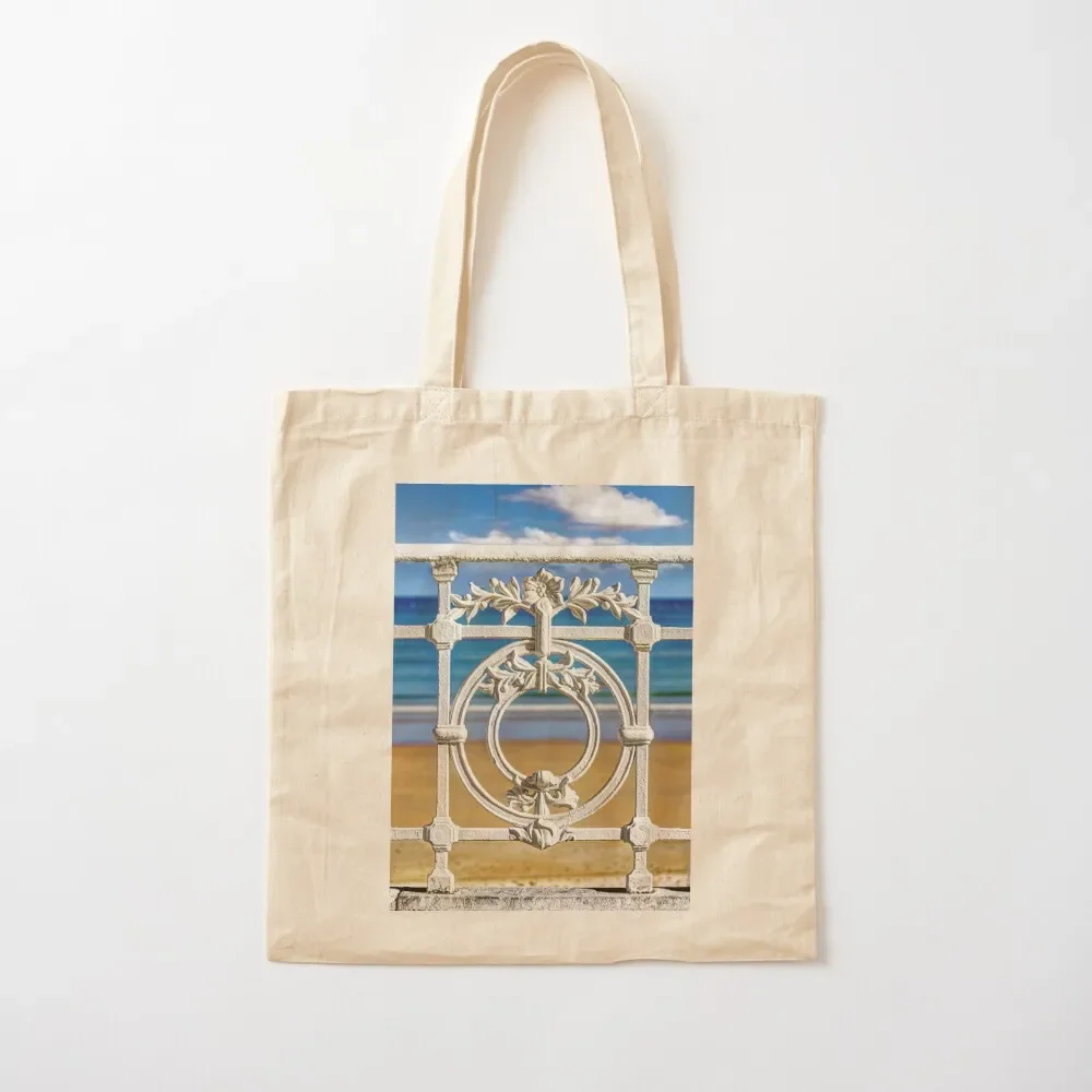 

Concha Bay Railing in San Sebastian Tote Bag Handbags women tote bag custom Tote Bag