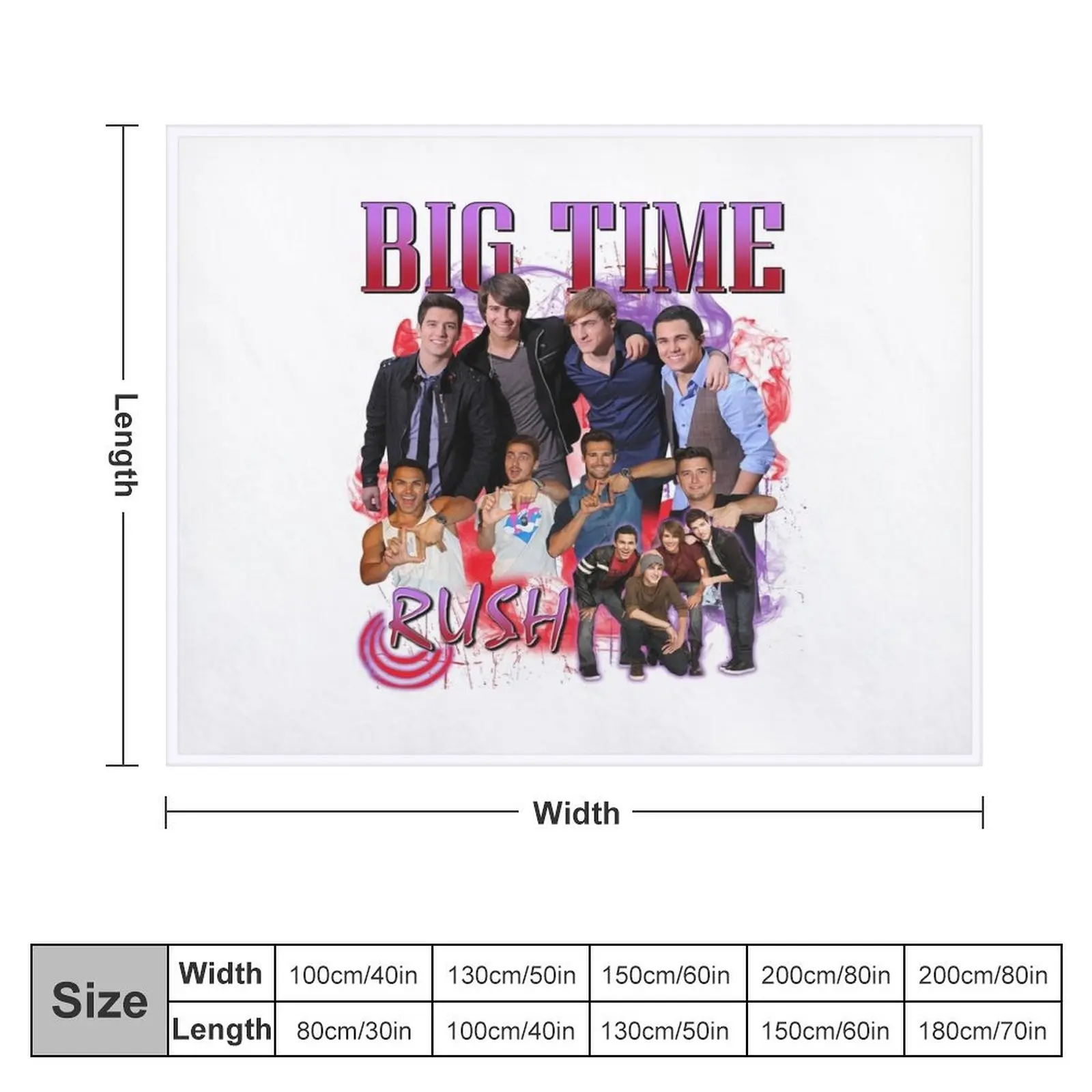 Big Time Rush Forever Tour 2022 Big Time Rush Fans Throw Blanket Fashion Sofas Personalized Gift wednesday Travel Blankets