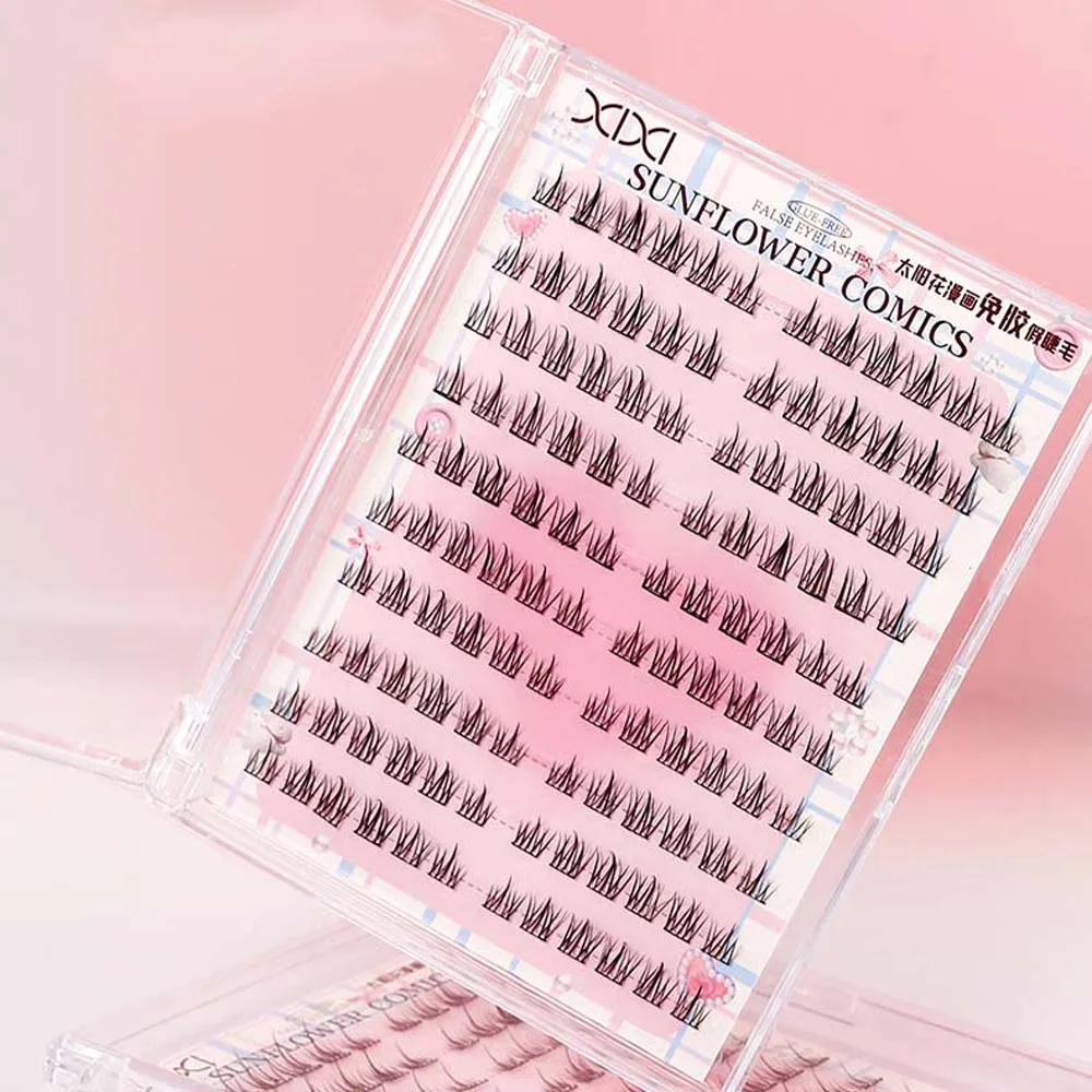 

120Pcs Segmented C Curl False Eyelashes DIY 120Pcs Individual Cluster Eyelashes Oblique Winged Reusable Eyelashes Extensions