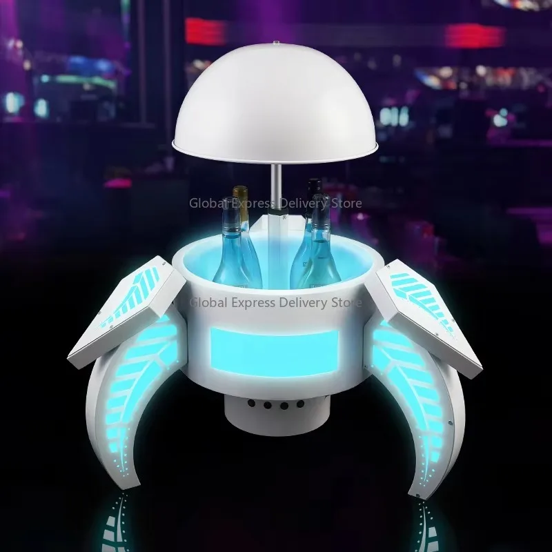 

Custom UFO Lift Bottle Presenter LED Champagne Wine Display Holder Bottle Presenter Stand Presenter For NightClub