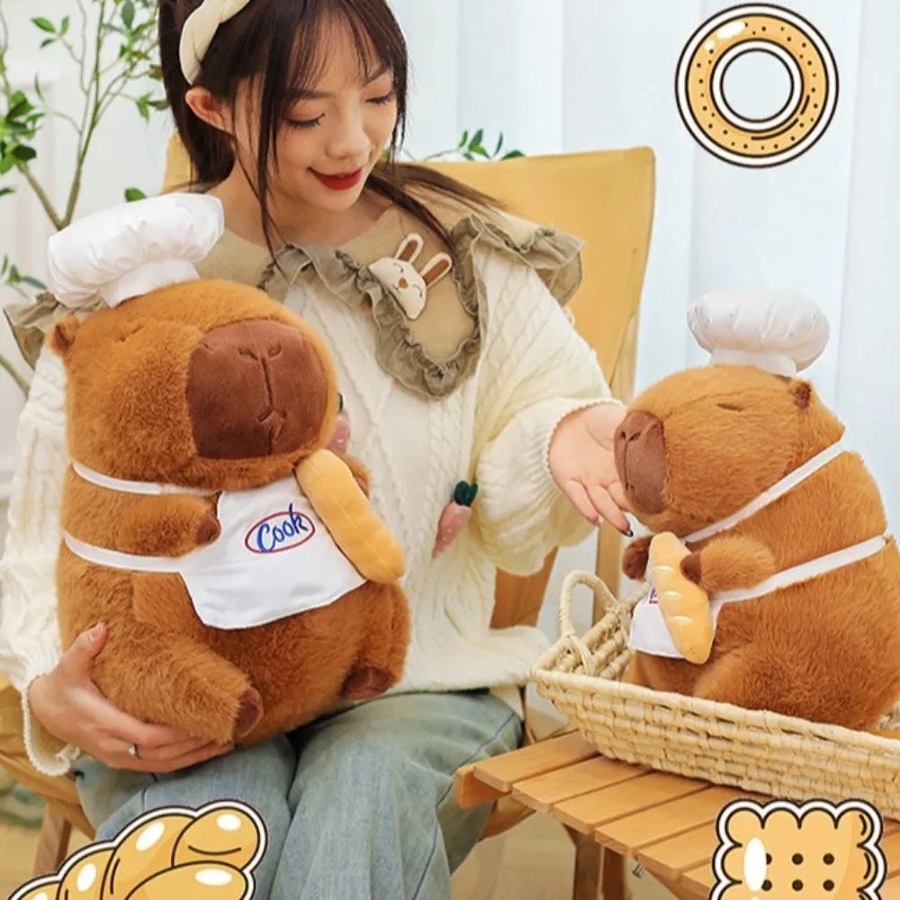 น่ารัก Cook Capybara ตุ๊กตา Plush เบเกอรี่จําลอง Capybara Plush ของเล่นการ์ตูน Capibara Fluffty ตุ๊กตาของขวัญวันเกิด