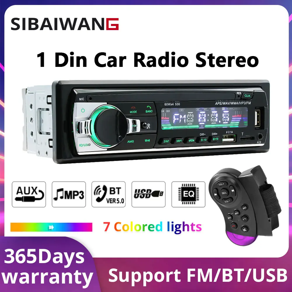 SIBAIWANG 1DIN MP3 Car Radio Bluetooth Multimedia Player Support TF Card USB AUX Input Audio EQ Stereo Autoradio Universal mp3