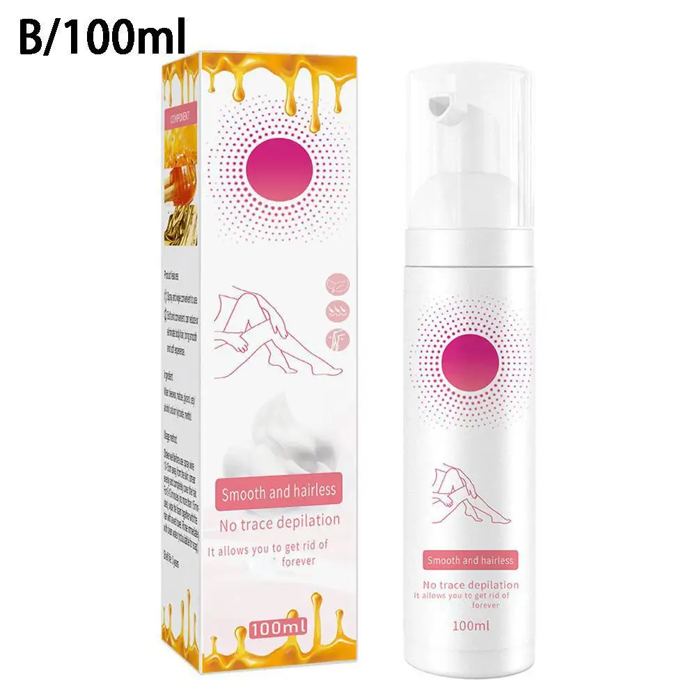 30/100ml Gentle Beeswax Hair Removal Mousse Spray Hair Natural Growth Skin Inhibitor Kit Care Depilatory Cream Waxing Painl C8C0