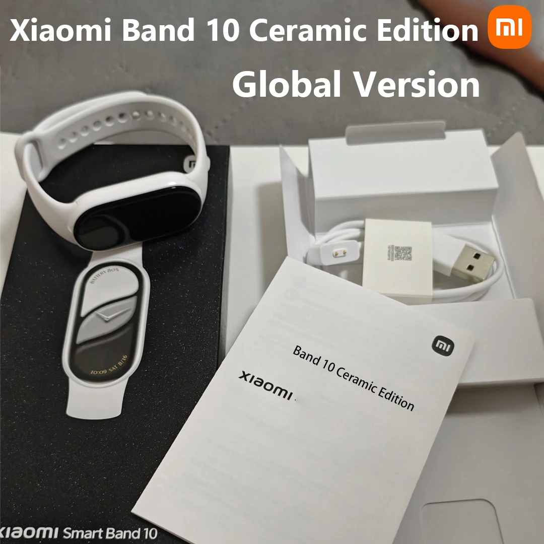 

Global Version Xiaomi Band 10 Ceramics Edition 1.72" AMOLED Display Heart Rate 150+ Sport Modes BT5.4 5ATM Waterproof Smart Band