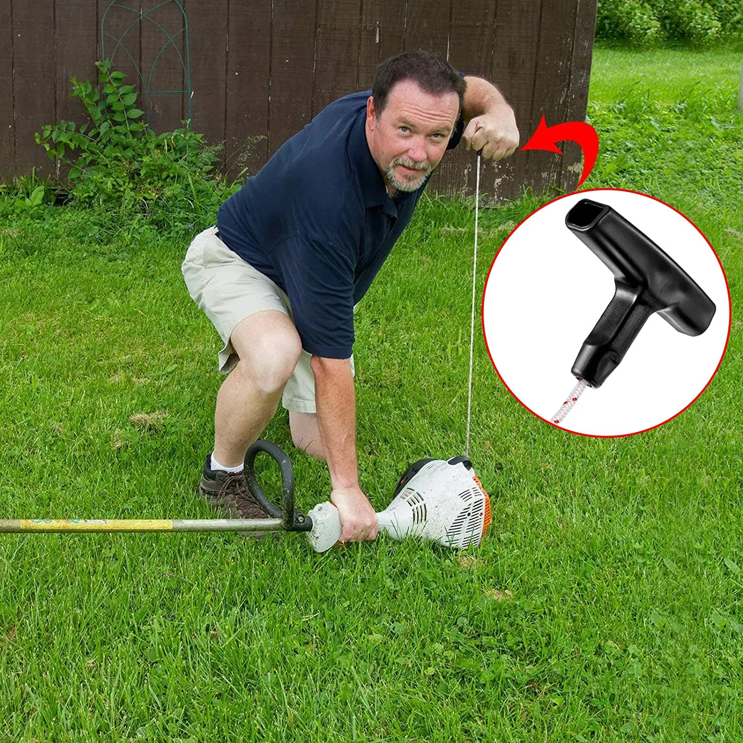 【PRICE REDUCT】Starter Rope Starter Handle For Lawn Mower Chainsaw Trimmer Edger Brush Cutter Engine Parts Garden Machine Fitting