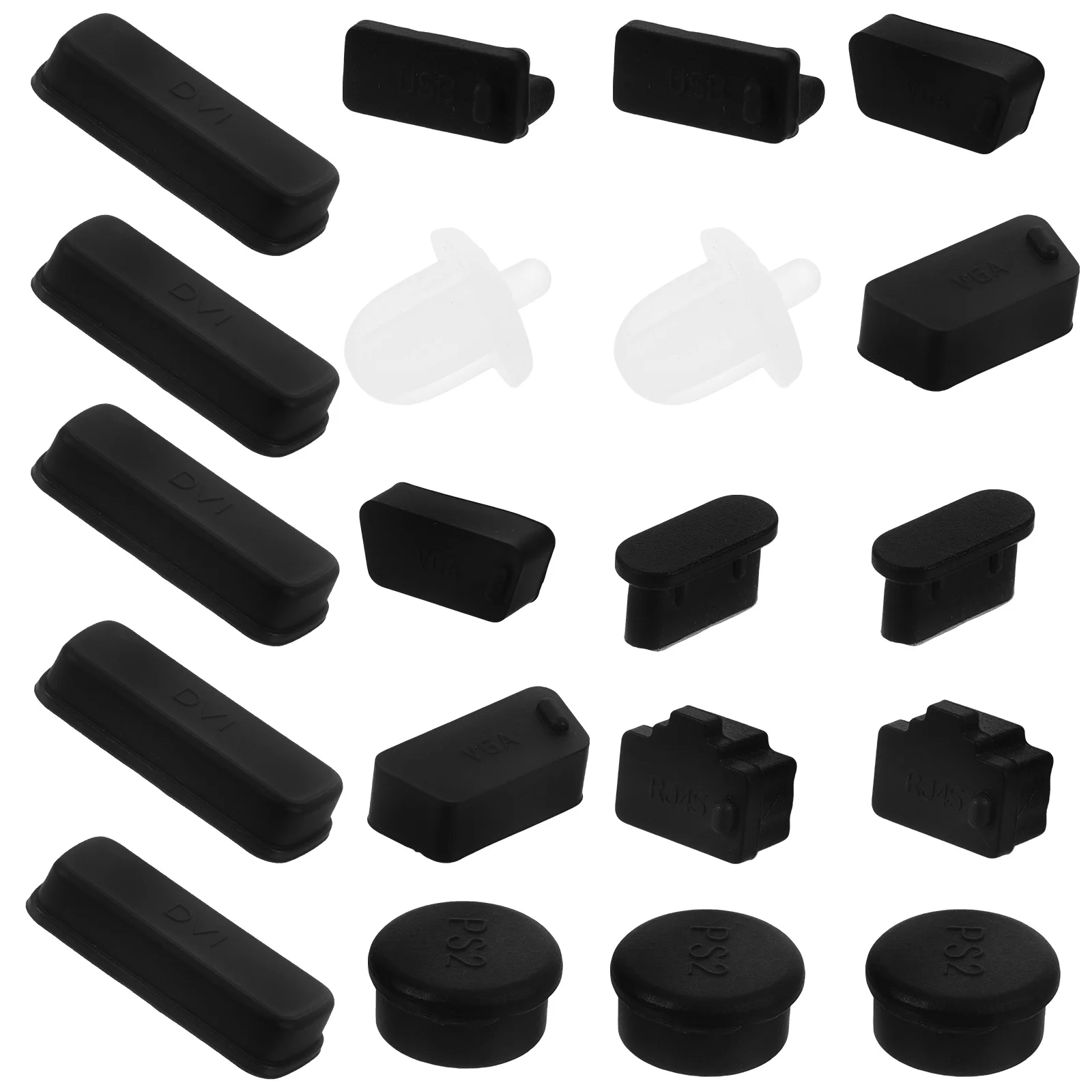 24 Pcs Motherboard Dust Plug Computer Anti Protector Port Cover Silica Gel Stopper