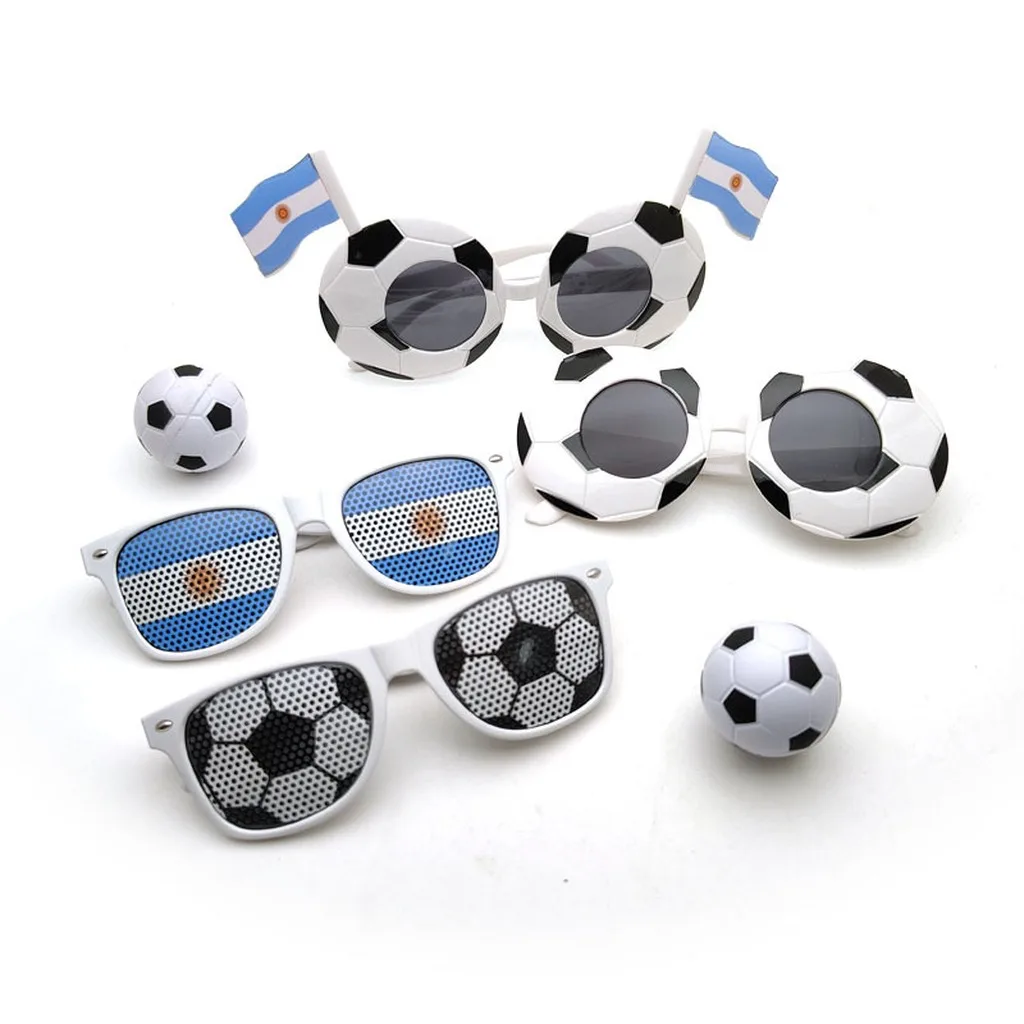 Funny Soccer Design Flag Sunglasses Lightweight Comfortable Novelty Eyewear for Football Match Watching Fan Gathering The