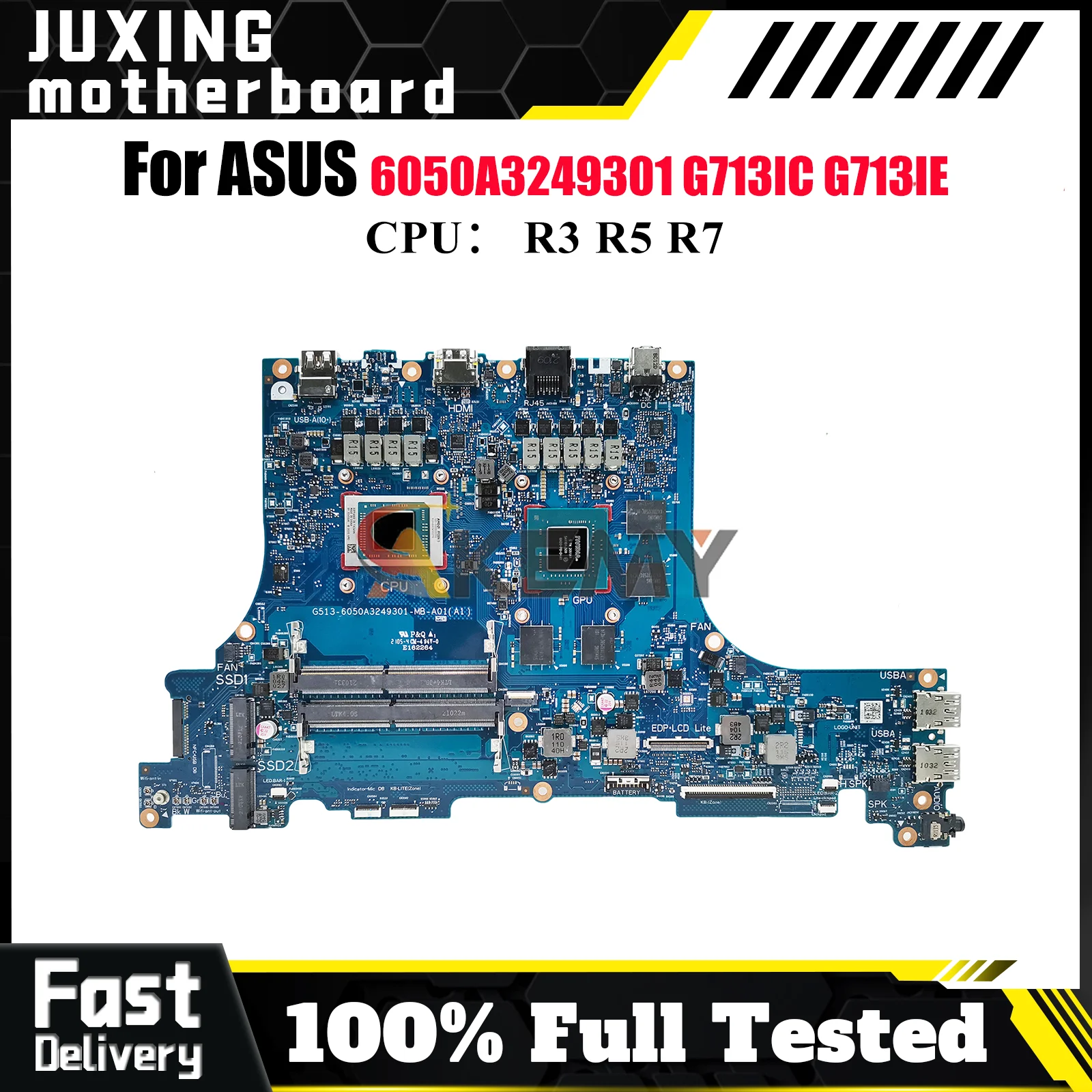 

6050A3249301 Laptop Motherboard For ASUS ROG Strix G15 G513I G713IE G713IH G713IC Mainboard With R3 R5 R7 CPU tests OK fast ship
