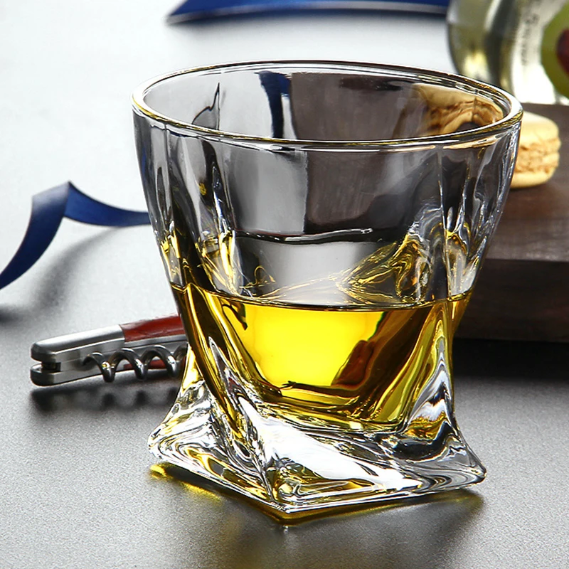 10.3oz 300ml European Style Crystal Whisky Glass Creative Barware for Cocktail Transparent Beer Tequila Glasses Drinkware Party