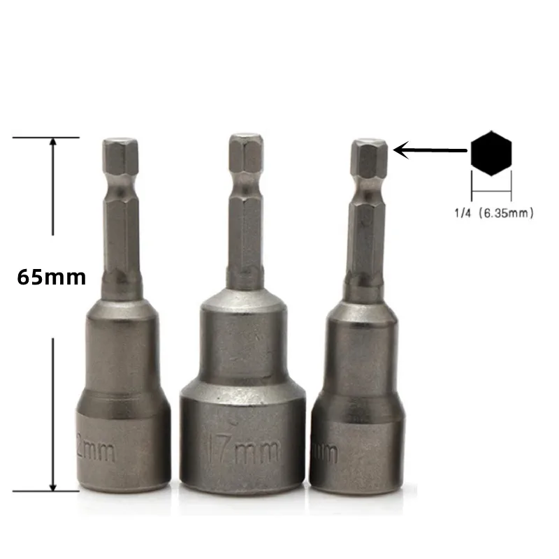 6mm-24mm Hex Sockets Sleeve Nozzles Nut Driver Set Screwdriver Set Hex Shank Electric Drill Bits Tool Socket Wrenches Spanner