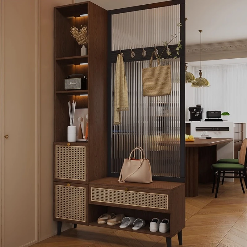 

Medieval style home rattan chute cabinet shoe cabinet integrated living room household