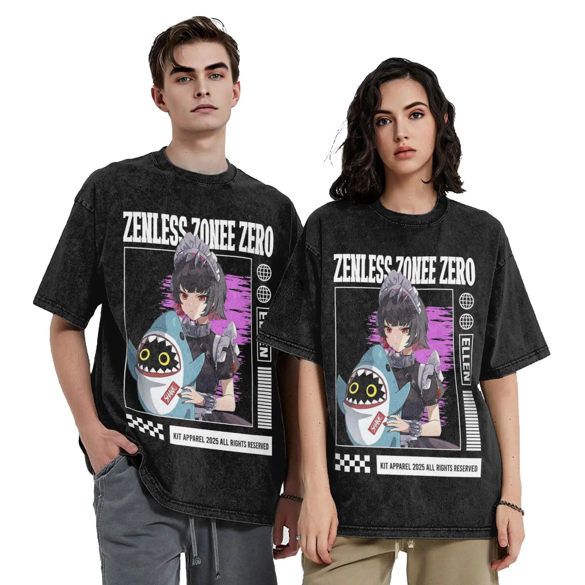 Ellen Joe Zenless Zone Zero T Shirts Hip Hop Washed 100% Cotton Oversize T-Shirts Men Women Tops Streetwear Summer Tee Shirt