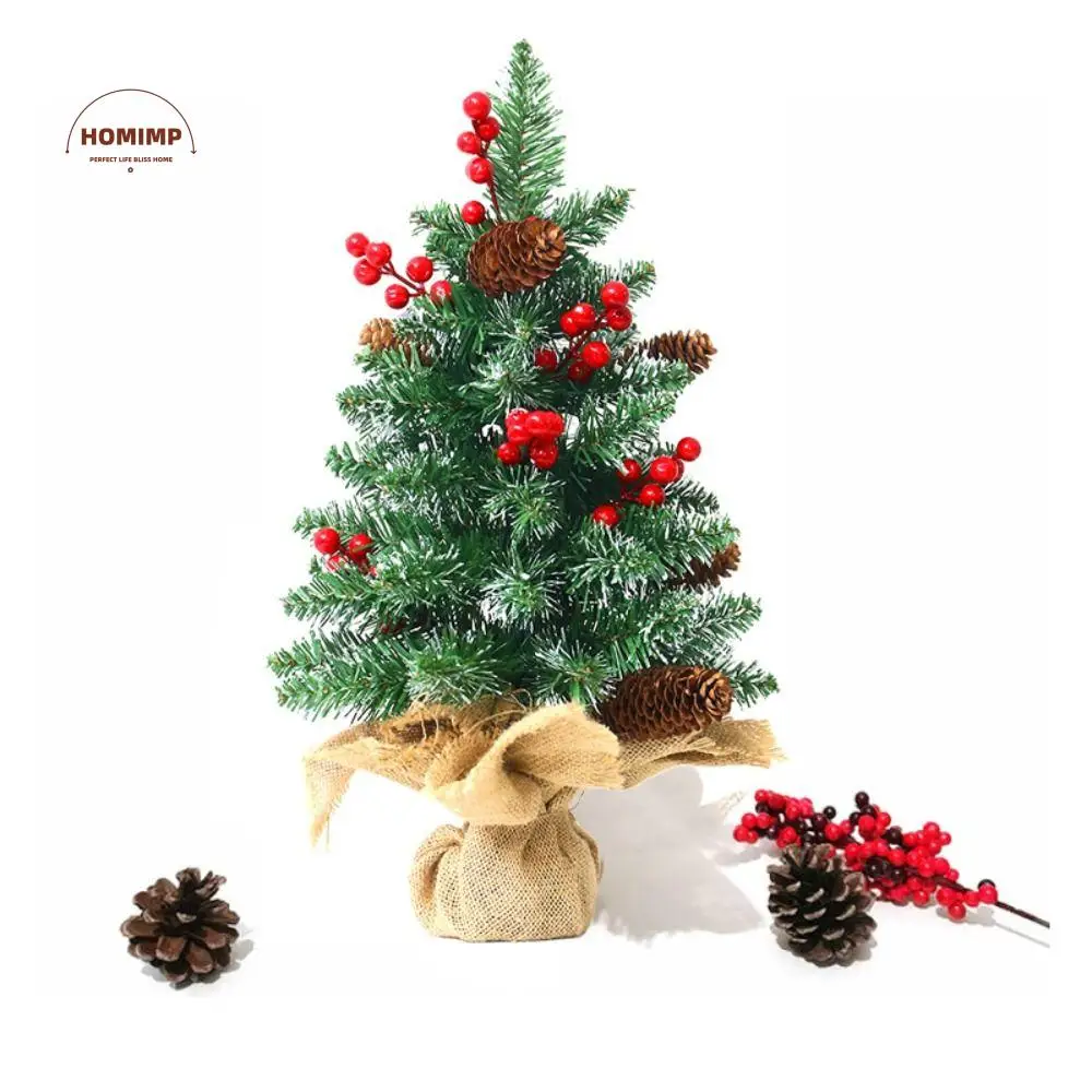 

Colorful String Light Mini Christmas Trees Pine Cone Simulation Plant Artificial Christmas Trees Green 45CM Christmas Pine Tree